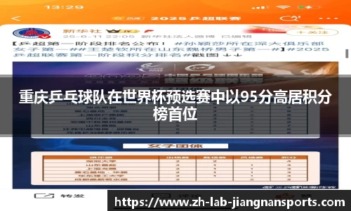 重庆乒乓球队在世界杯预选赛中以95分高居积分榜首位